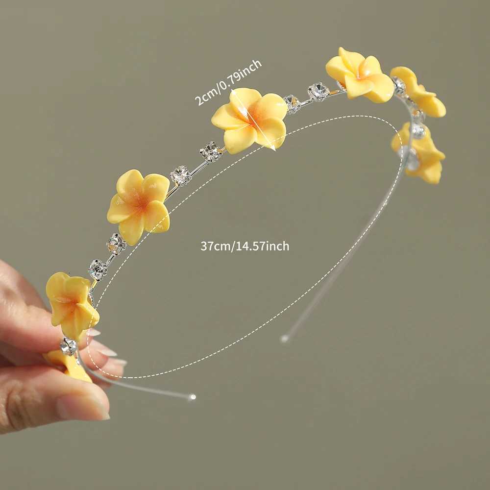 Suower Band Girls Beach Flower Hair Hoops Hairbands Summer Sweet Rhinestone Bands Fashion Hair Accessories X250812