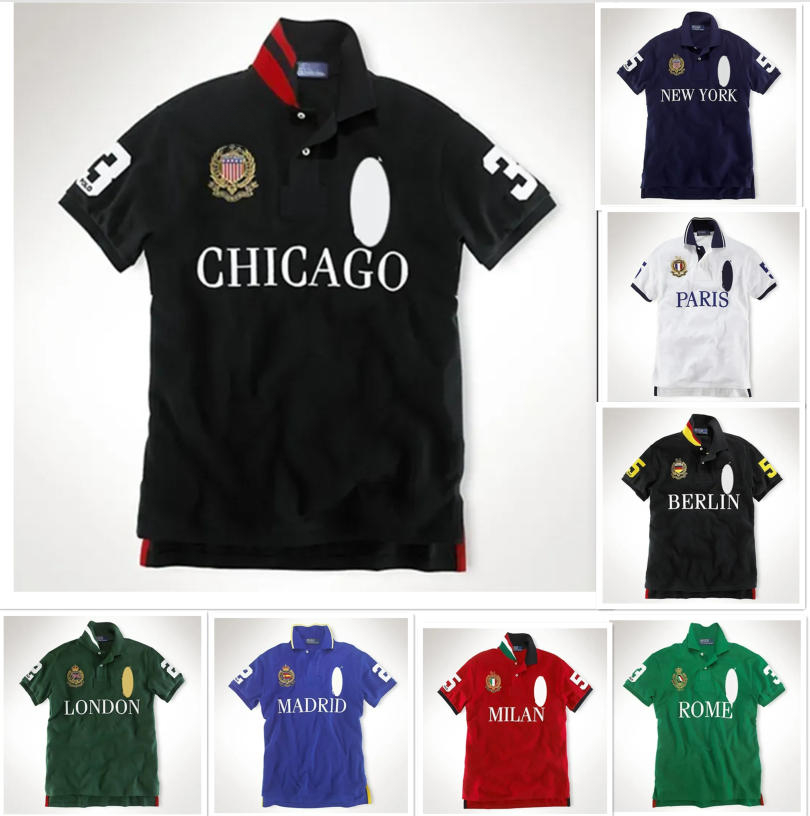Men Polo Shirt Men T-Shirts CHICAGO Short Sleeved Shirt Men's T-shirt ROME City Cotton Embroidery High Quality Embroidered MADRID CITY Wholesale Size gift 2026
