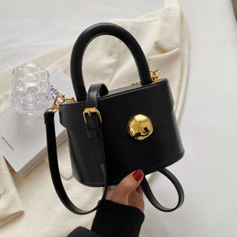 JIAERDI Vintage Black Messenger Bag Women Leather Handle Bucket Bag Purse Ladies Fashion Versatile Crossbody Bags Handbags Z250812