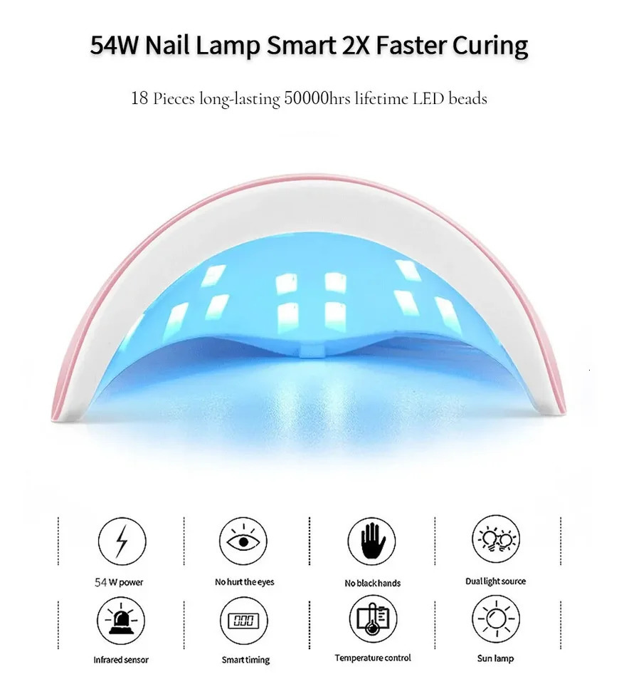 LED Nail Dryer Lamp For Nails 18 UV Lamp Beads Drying All Gel Polish USB Charge Professional Manicure Equipment 250807