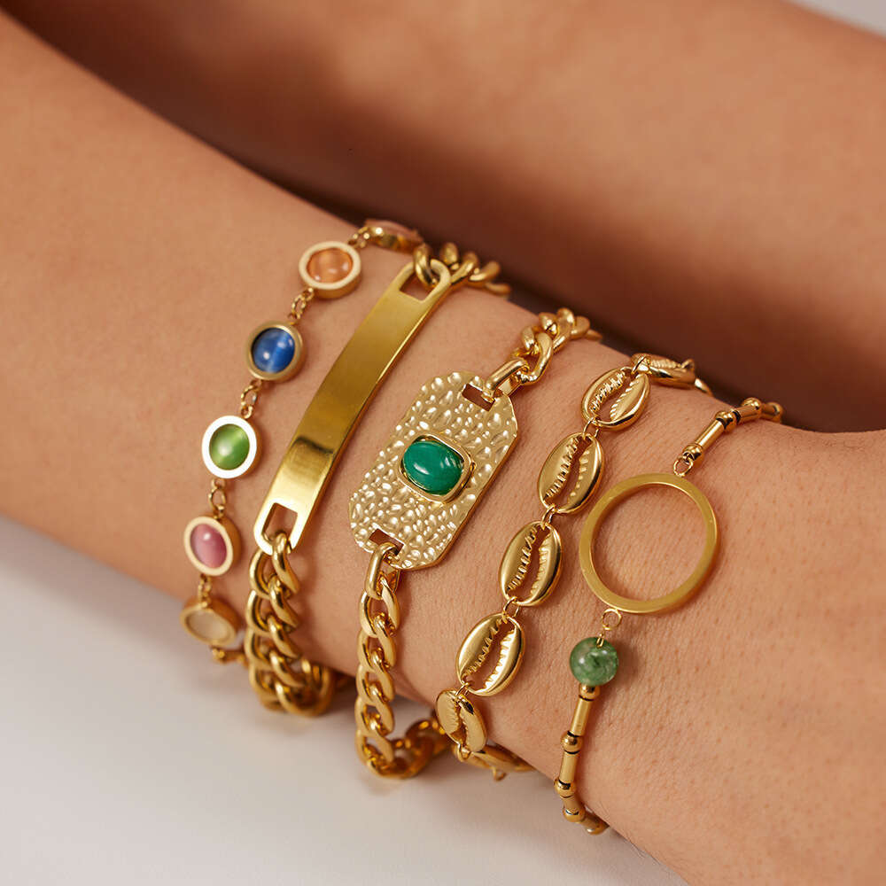 Vintage Cuban Designer Chain Jewelry Blogger Same Stainless Steel Gold-Plated Women's Men's Hip-Hop Style Designer Bracelet Jewelry