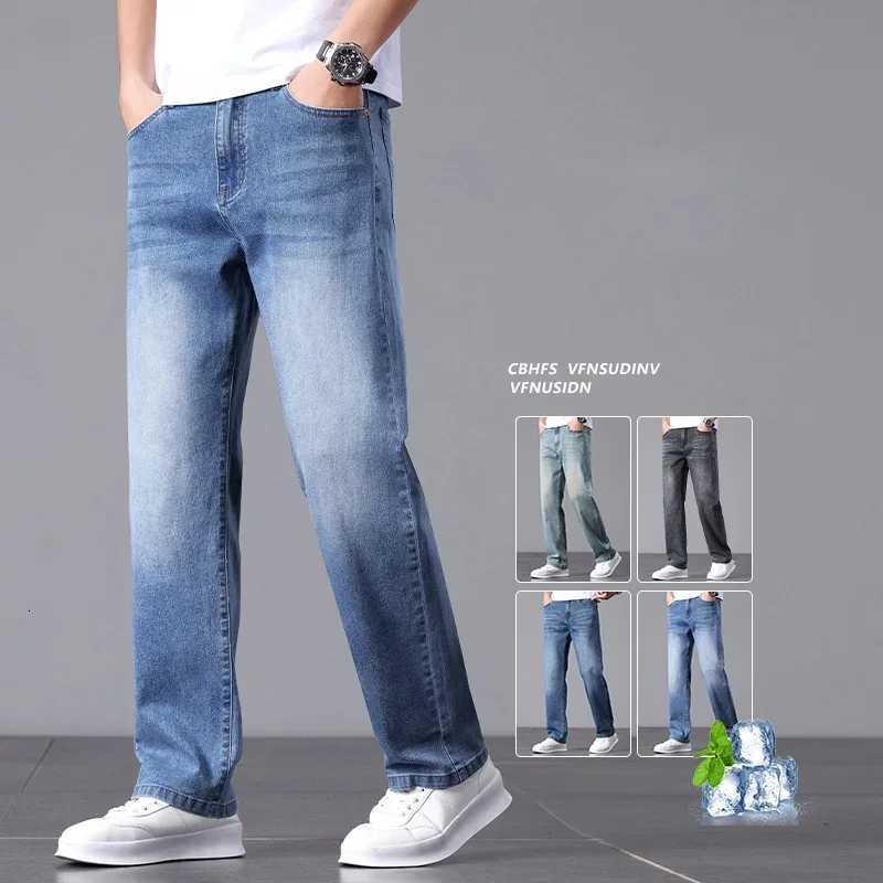 High Cotton Stretch Jeans for Men Loose Straight Leg 2025 Summer Slim Fit Soft Comfortable Breathable Casual Pants for Men X250812