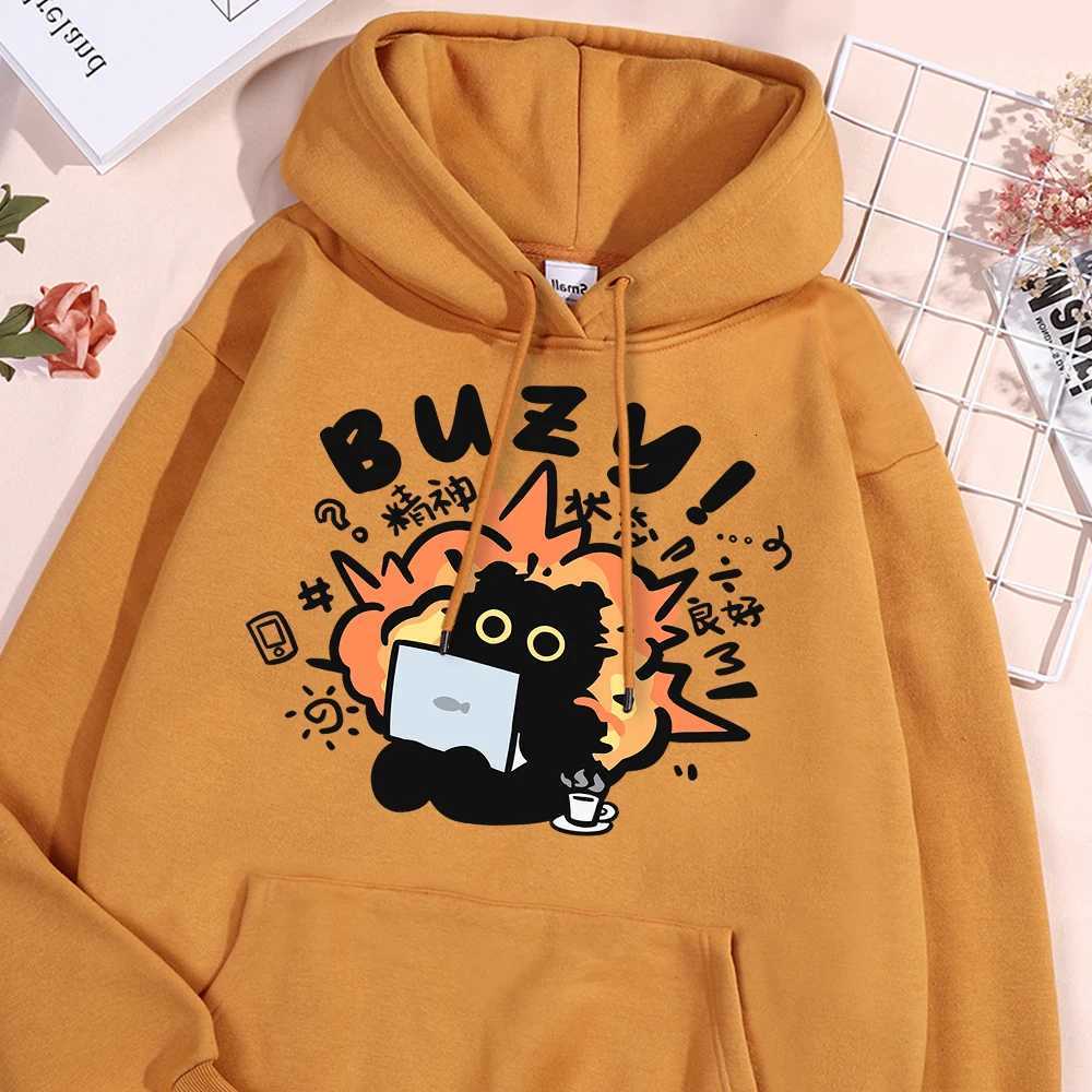 Stable State Fun Cat Hoodies Men Women Fashion Loose Hoody Casual Fleece Autumn Streetwear Harajuku Pullover Streetwear Couple Y250811