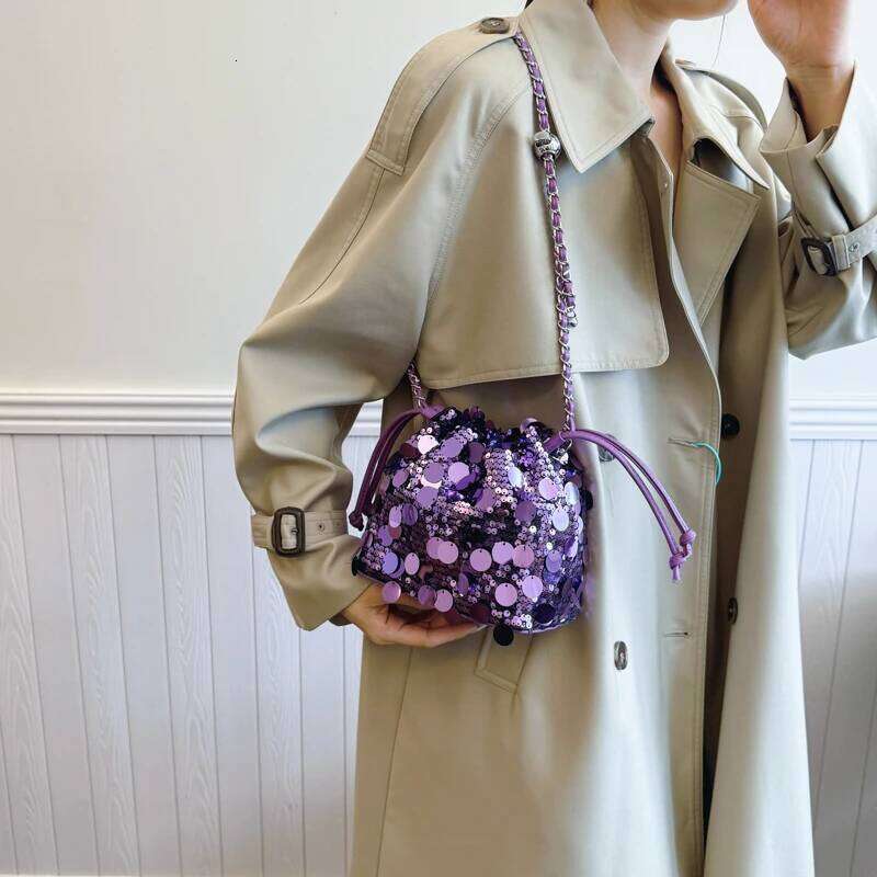 Ladies Sequin Evening Clutch Bag Women Wedding Party Shiny Sier Handbag Female Chain Phone Shoulder Crossbody Pouch