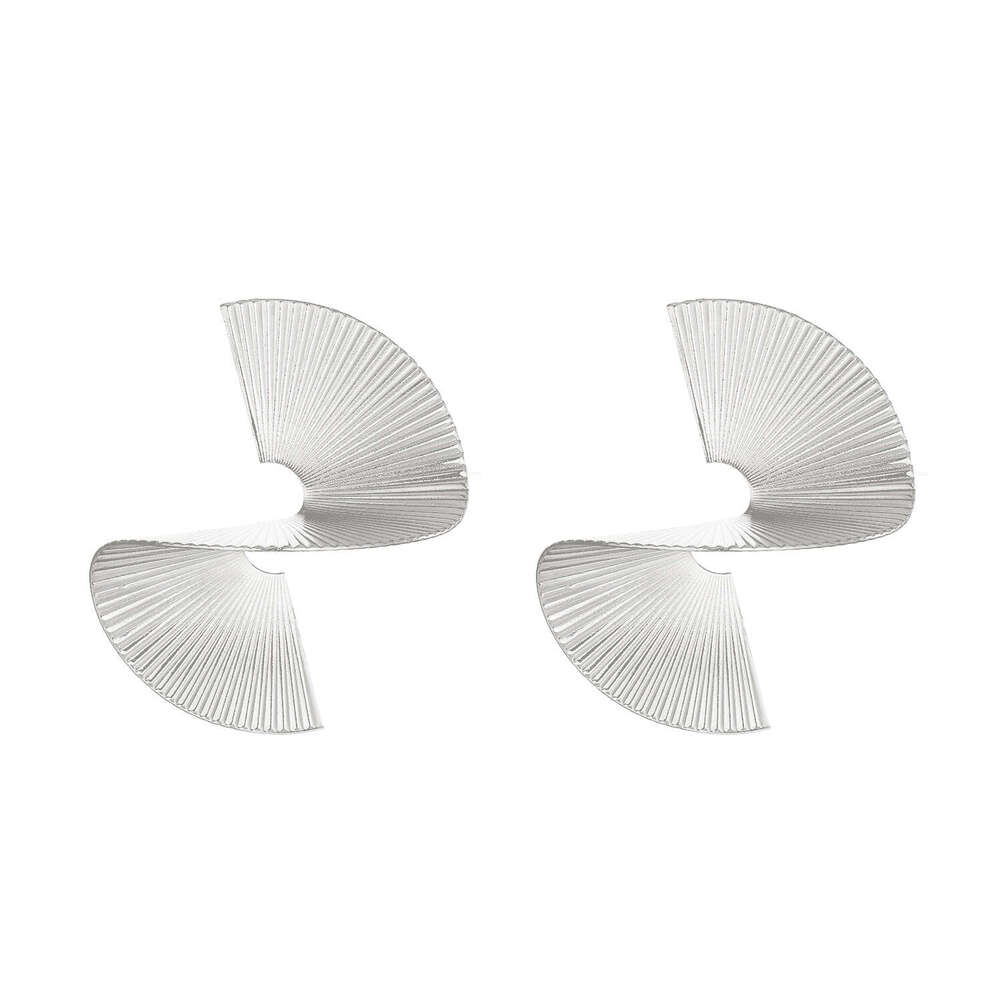 New Irregular Earrings for Women, Unique Alloy Texture Fan-shaped Earrings, Exaggerated Ear Accessories