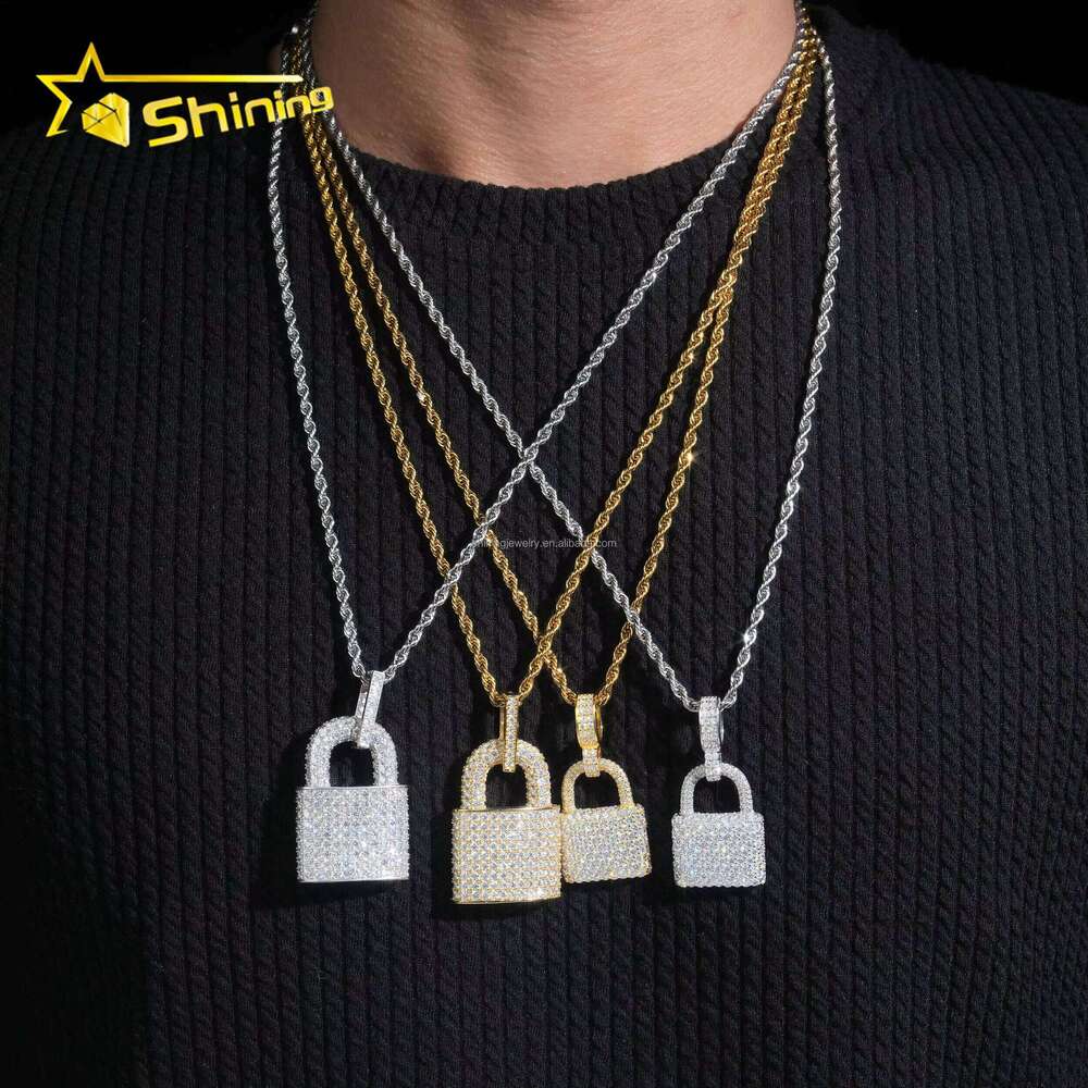 Hot Sale New Arrivals Pass Tester Rapper Jewelry VVS1 Moissanite Dia S Sier Iced Out Man Lock Pendant Charms