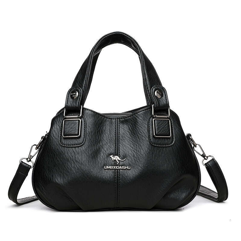 Oil Wax Leather Handbag Large Capacity Kangaroo Crossbody Commuter Women's Shoulder Bag