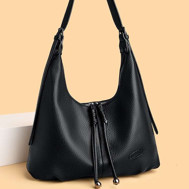 Fashion Casual Soft Leather Tote for Women 2025 New Trendy Shoulder Korean Style Chic Commuter Underarm Bag