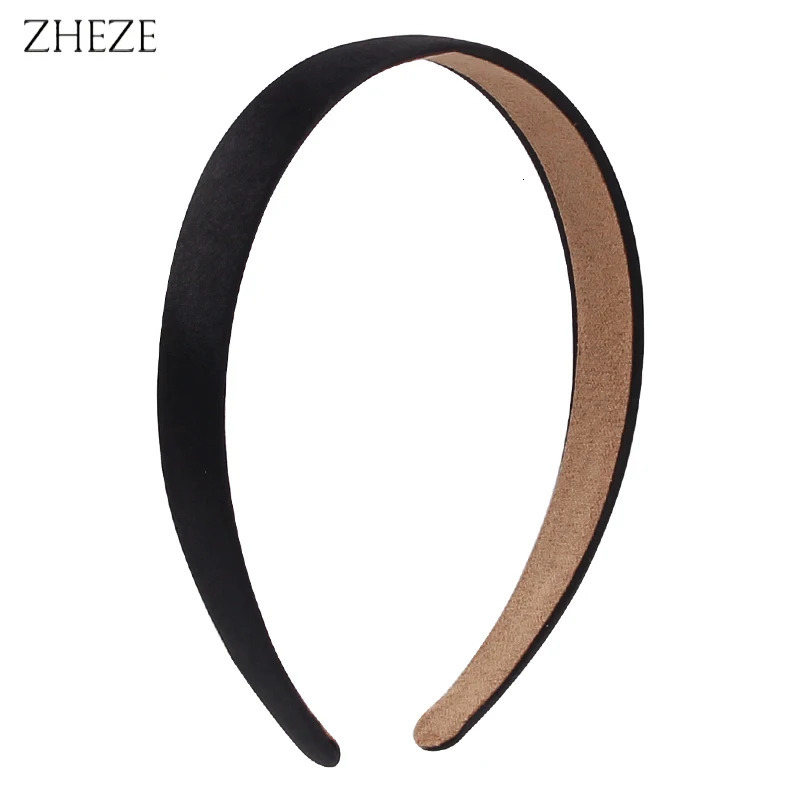 Wholesales 10Pcs/Lot Black Color Satin Hairband For Girls 1.5cm/2cm/3cm/4cm Width Ribbon Headband s DIY Hair Accessories 250805