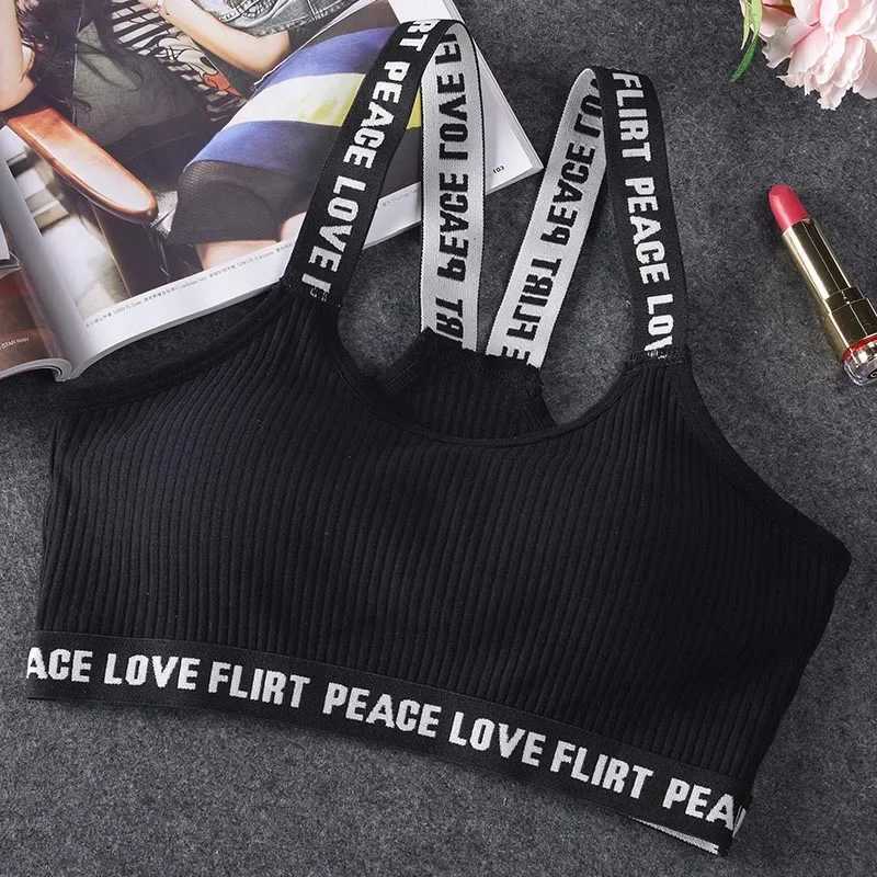 Women Letter Sports Bra Top Push Up Fitness Running Bra Underwear Solid Cotton Sport Tops Female Gym Wear Sportswear Sexy Bar Z250812