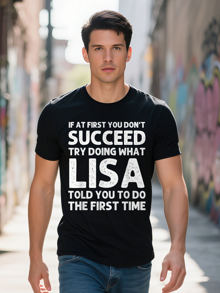 Personalized Funny Christmas Lisa Name T-Shirt Pure Cotton Soft Breathable Plus Size L XL Suitable for All Seasons