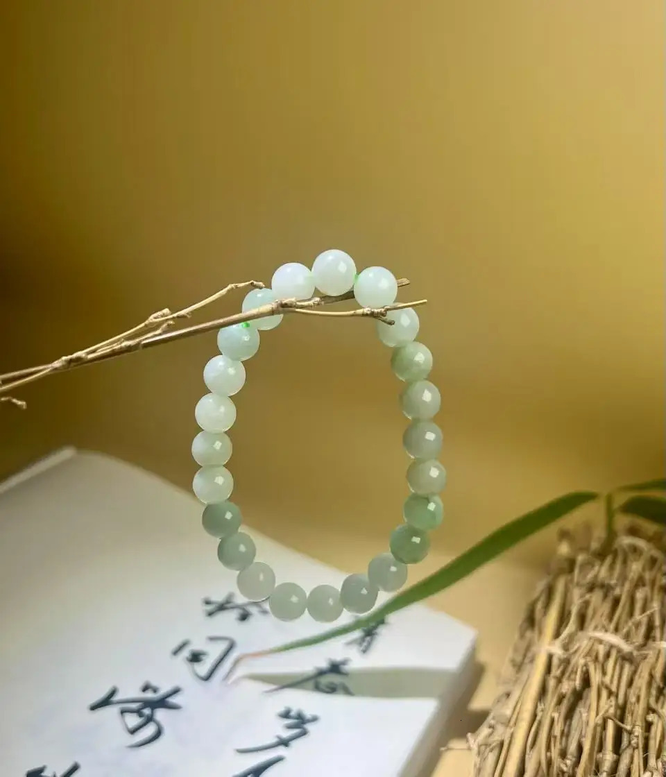 Natural Grade A Jade 5.5-6mm Elastic Bracelet Charms Exquisite Jewelry Couple Beaded Bracelet Gifts bracelet 250807