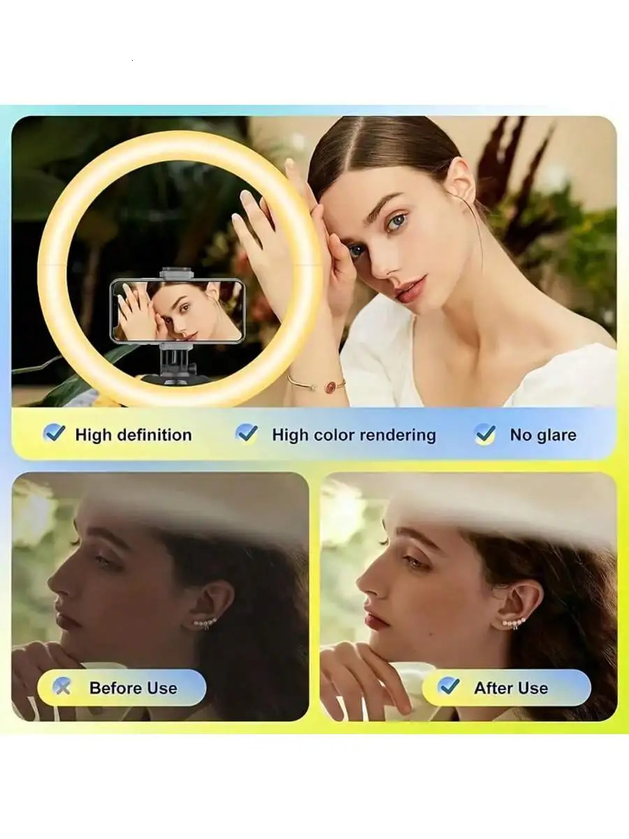12inch ring light tripod USB Remote Ring Selfie Light With Tripod Illuminate Your Brilliance 250729
