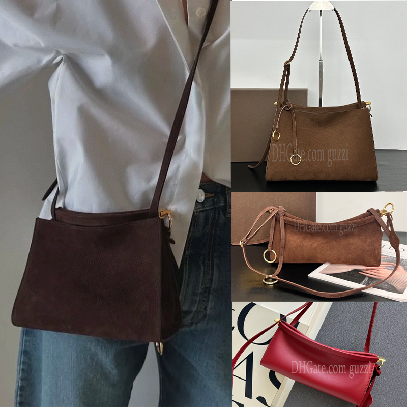 Le Click Bags Leather suede Shoulder Bag Long Profile Opening Closing Designer Women Handbags Fashion Baguette Bag Armpit Bag