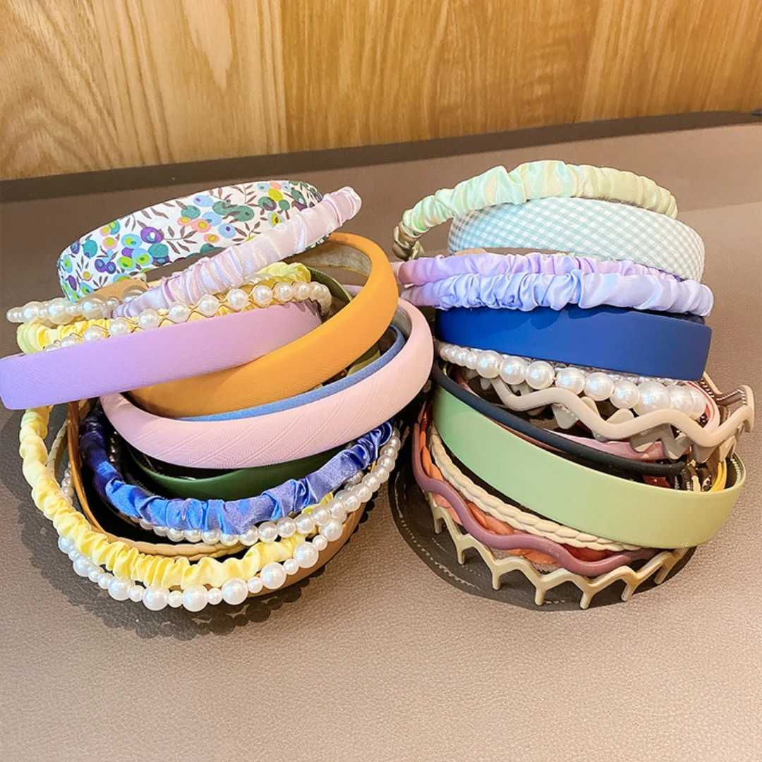 6Pcs French Girl Broken Flower Pearl Band Retro Diamond Hair Decoration X250812