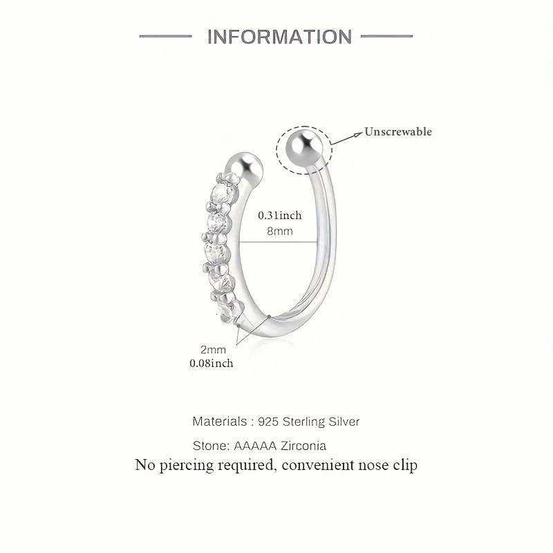 Fashion Copper Nose Rings for Women Hypoallergenic Cartilage Cuff Earrings Falso Nose Piercing Jewelry 250807