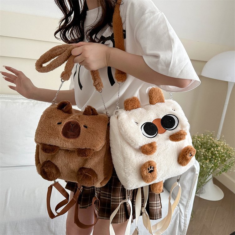 2025 Autumn New Women s Shoulder Bag Cute Plush Bag Large Capacity Cartoon Handbag Cute Doll Shoulder Bag women s Autumn bag New Designer Bag Women s 