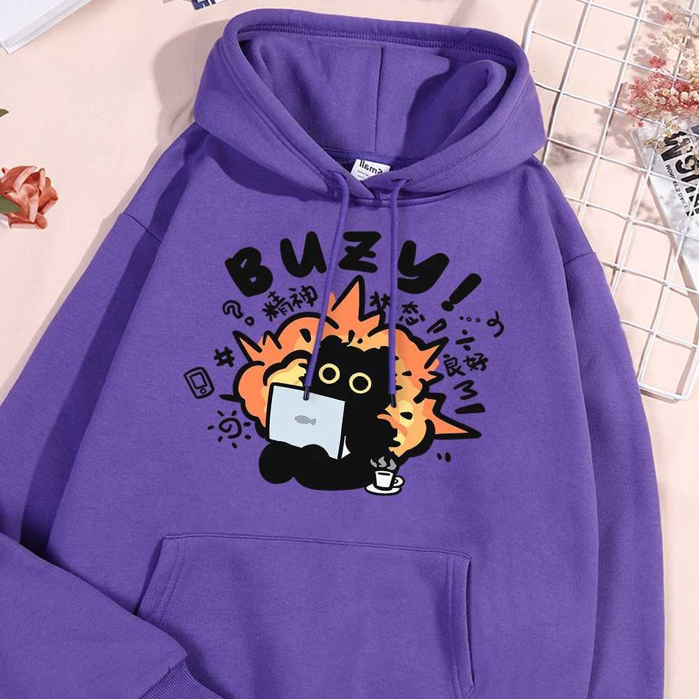 Stable State Fun Cat Hoodies Men Women Fashion Loose Hoody Casual Fleece Autumn Streetwear Harajuku Pullover Streetwear Couple Y250811