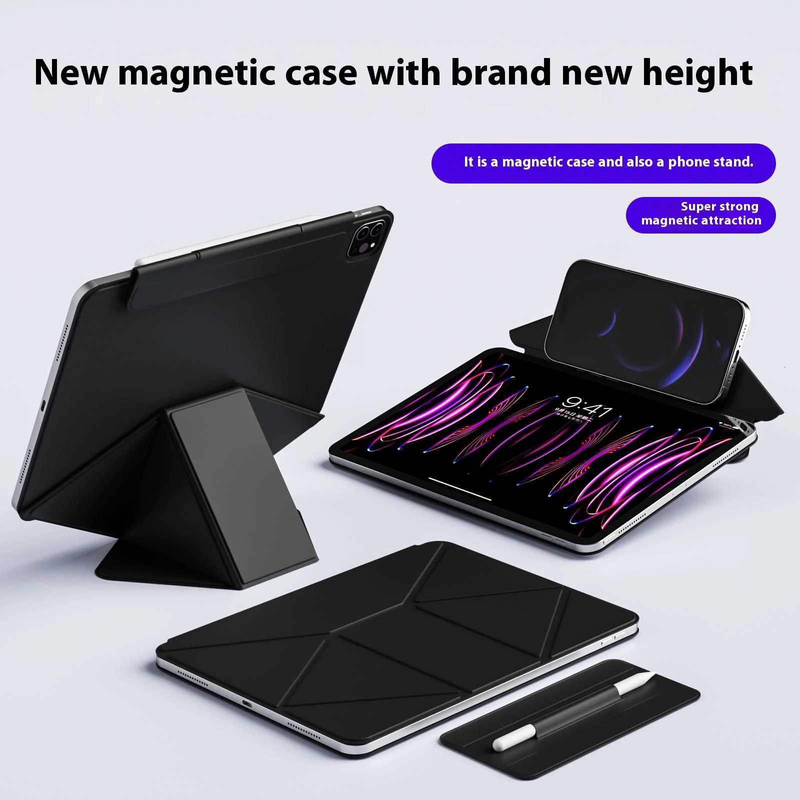 Magnetic Folio Case for iPad Air 11 M3 2025 Multi-fold Magnetic Clip for iPad Air 13 11 inch A16 11th Generation Smart Cover Z250811