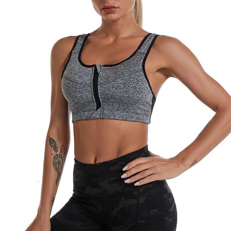 Plus Size Top Women Front Zipper Sports Bras Underwear Gym Fitness Push Up Athletic Running Sport Bra Top 3XL 4XL 5XL Z250812