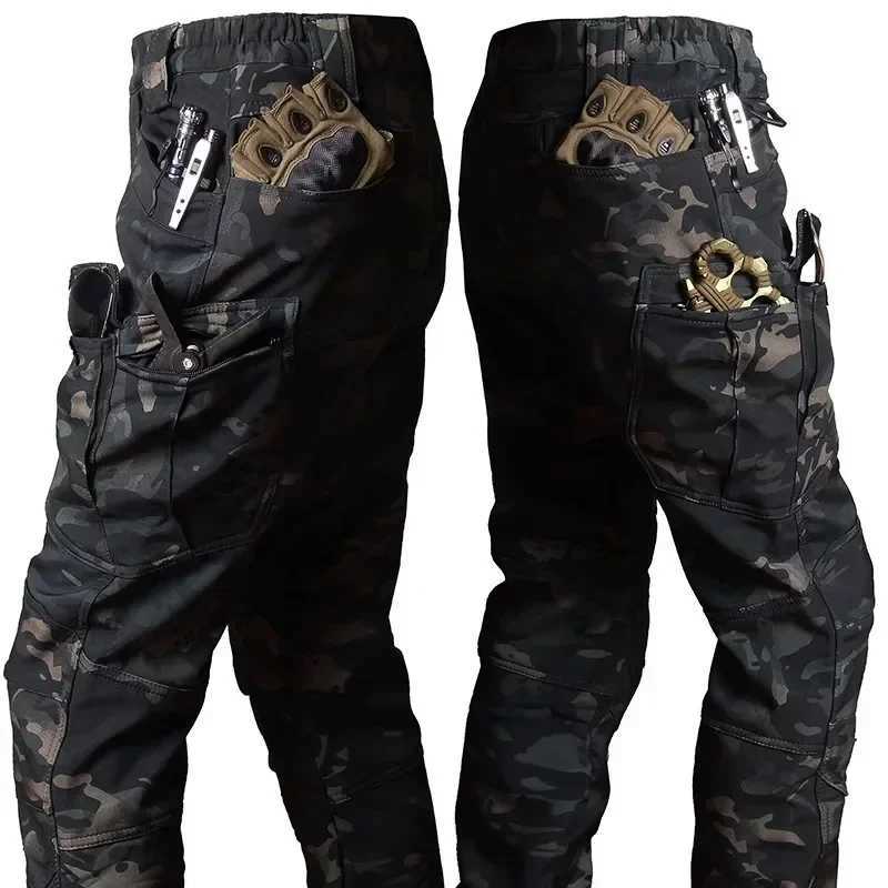 Waterproof Tactical Pants Men Hunting Shark Skin Soft Shell Fleece Trousers Outdoor Waterproof Wear-resistant Cargo Pant W250812