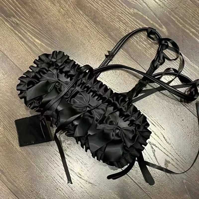 HAEX Gothic Women Handbags Fashion 2024 Lace Bow E Underarm Shoulder Bag Designer Subculture Womens Bags Z250812