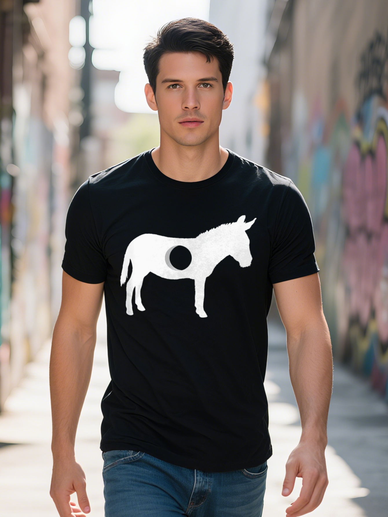 1M An Asshole Donkey Funny S Ass Humor Selected Pure Cotton Interesting Design DIY Short Sleeve T Shirt Men Soft