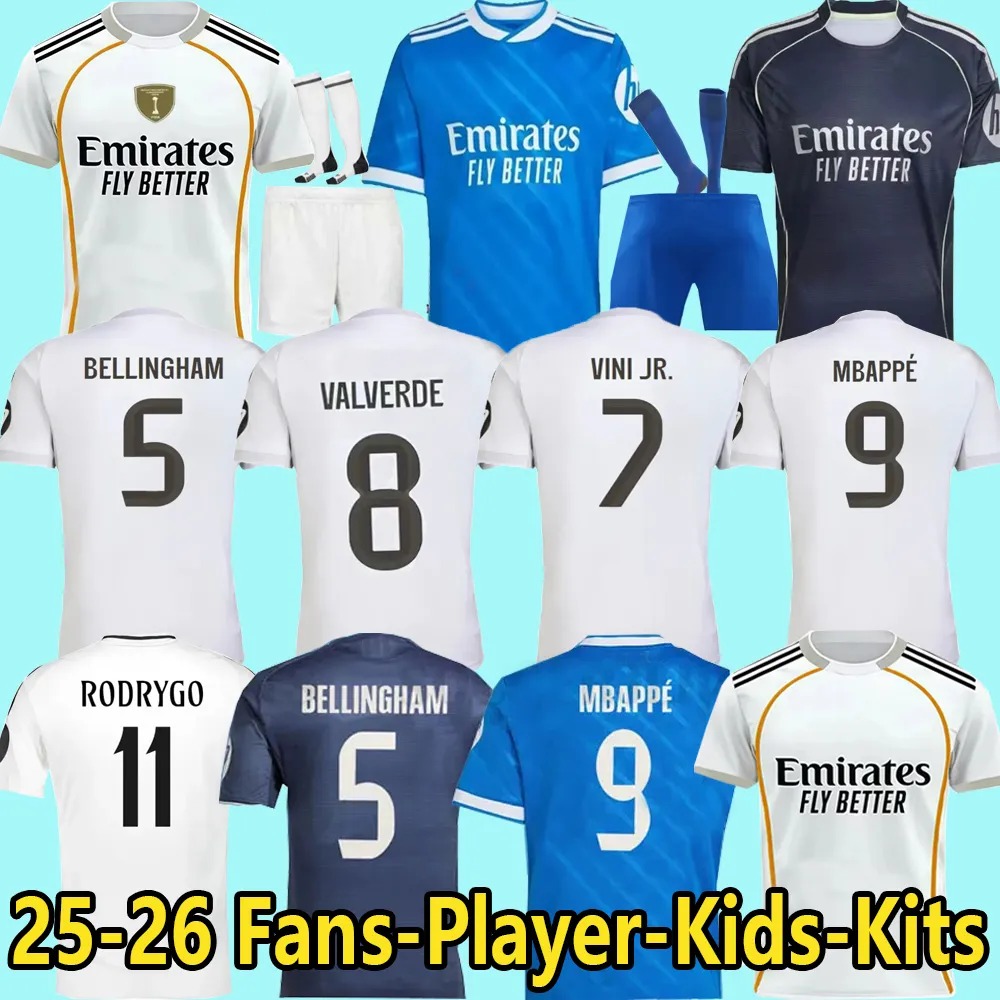 25 26 BELLINGHAM Real 4th soccer Jerseys 2025 2026 MBAPPE TRENT VINI JR RODRYGO RUDIGER HUIJSEN VALVERDE CAMAVINGA MODRIC kids kit Football shirt uniforms