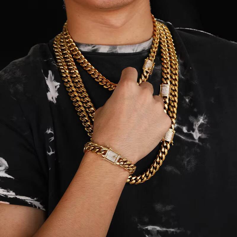 Hip Hop 925 Sterling Silver LINK Chain Necklace VVS Moissanite Necklace Iced Out Miami Cuban Mens Double Sided LINK Chain