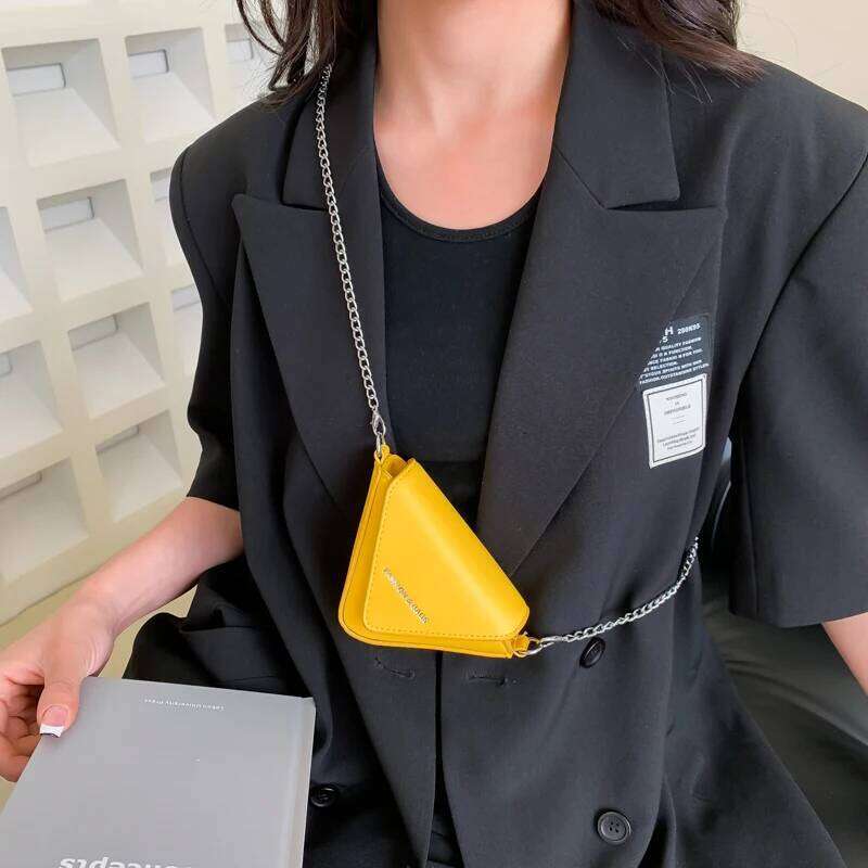 Trendy Triangle Mini Chain Shoulder For Women Designer Purses And Handbags Female Small Crossbody Party Clutch Bag New
