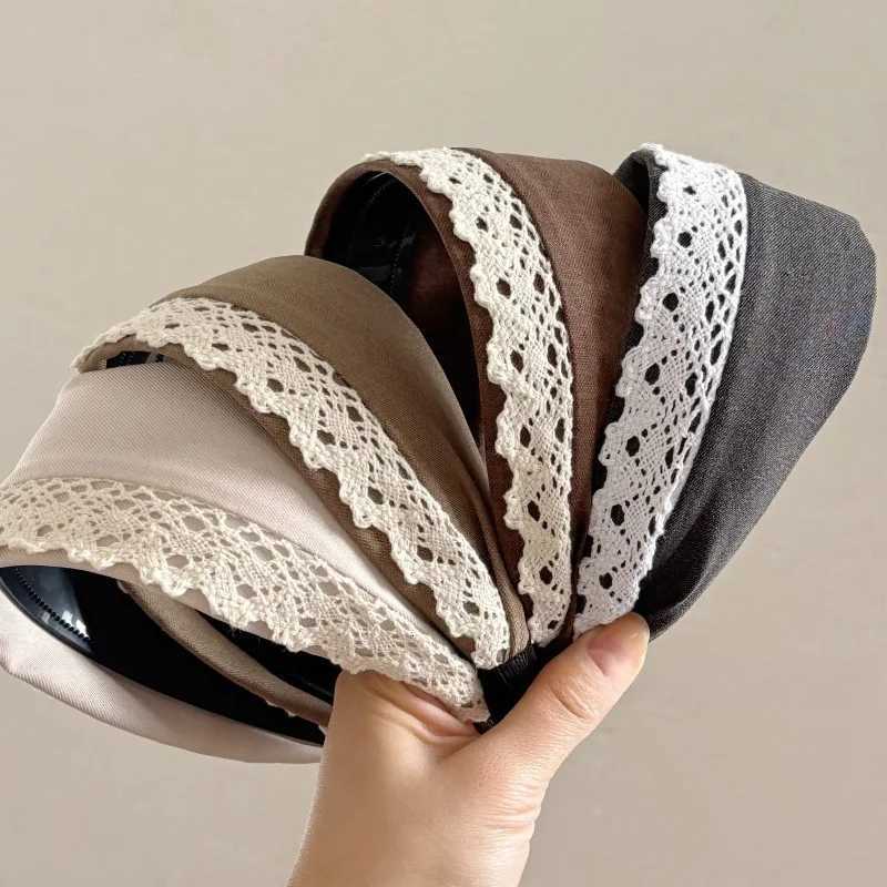 French Fabric Wide-brimmed Lace Band New Face Wash Makeup Hairpin Holiday Gifts Hair Accessories Wen Headbands X250812