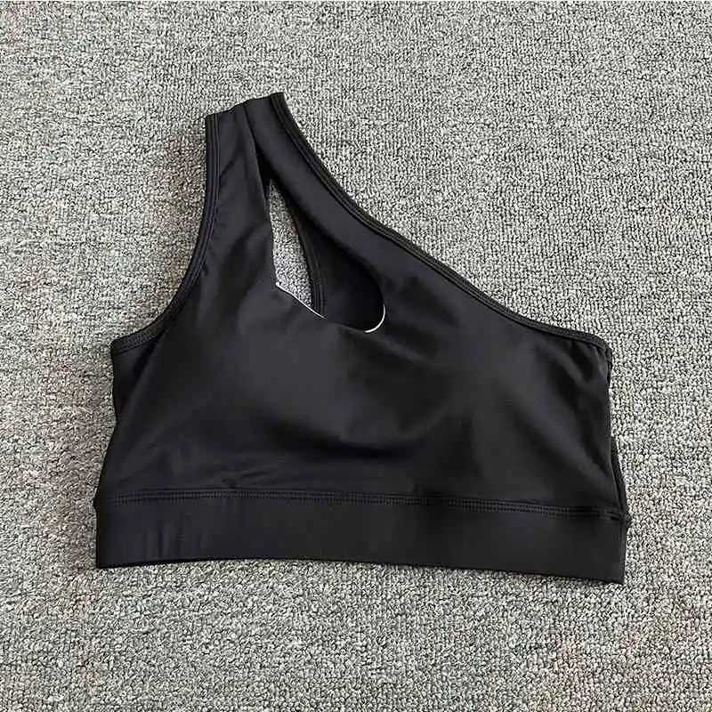 Ribbed Sexy Sport Woman One Shoulder Strappy for Top Suppliers and Leggings Top for Women Fitness Sports Bra Z250812