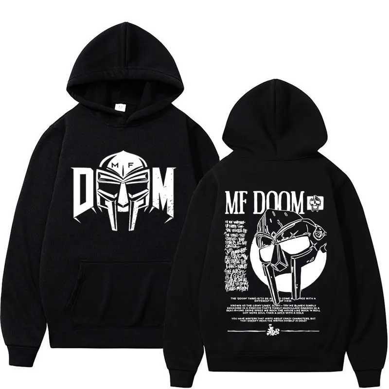 MF Doom Madvillain Metal Face Hoodies Oversize Vintage 90s Rapper Sweatshirt Men Women Harajuku Gothic Casual Hooded Streetwear Y250811