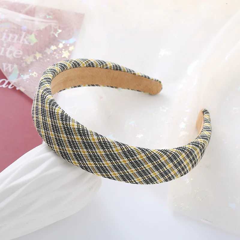 Autumn Soft w Plaid Cloth Sponge Padded Hairbands for Women Girls Casual Shopping piece Ins Fem Travel Wears X250812