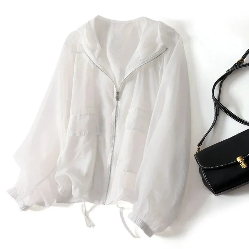 Thin Sunscreen Clothing Anti UV Loose Summer Long Sleeved Jacket Waterproof Quick Dry Womens Coat Outdoor Sports 2025 250808