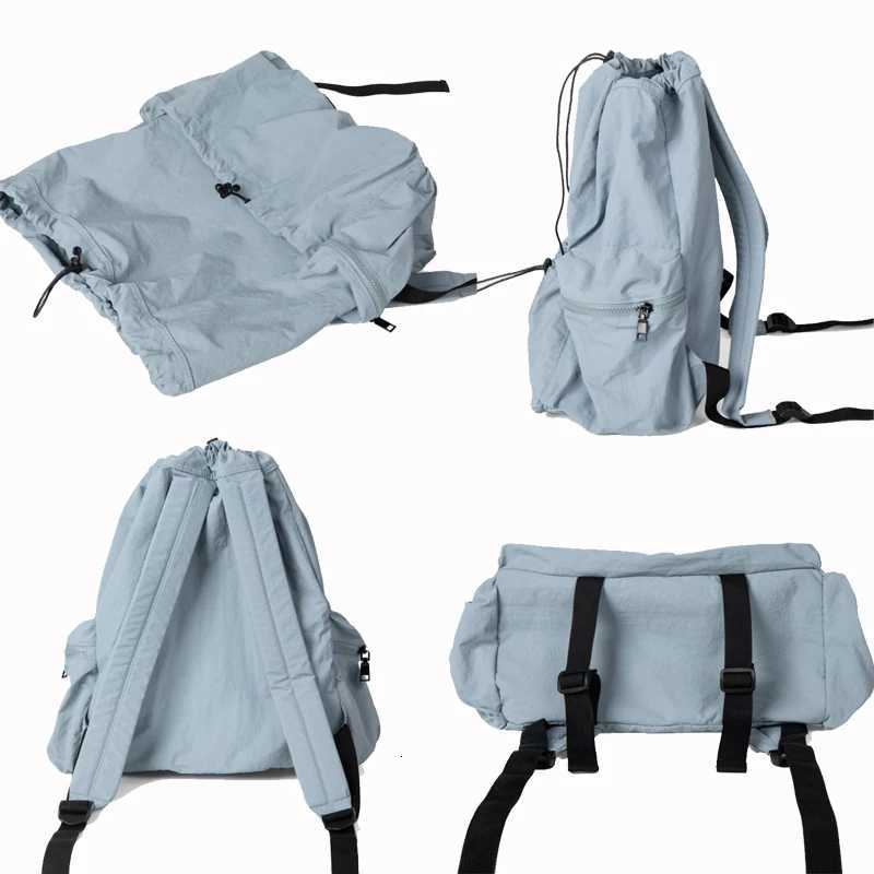 Fashion Casual Nylon Lady Backpack Ruched Drawsting Backpacks for Women Light Weight Students Bag Large Capacity Travel Sac Y250811
