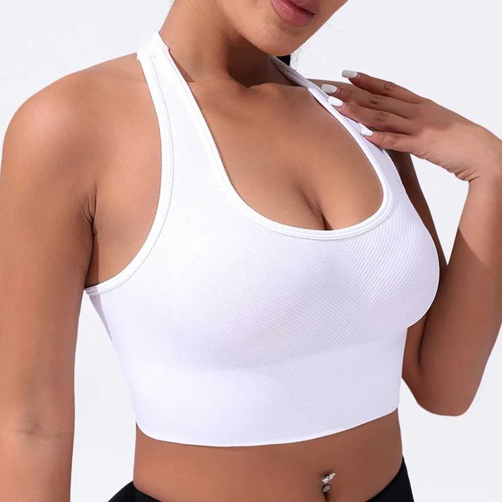 Seamless Sport Bras Gym Top High Intensity Underwear Running Training Bra Shockproof Ribbed Fitness Vest Crop Top Z250812