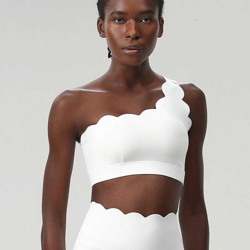 Women Fitness Bra Sexy Single Strap Sports Underwear Soft Stretchy Gym Running Crop Top Female Breathable Workout Clothes Z250812