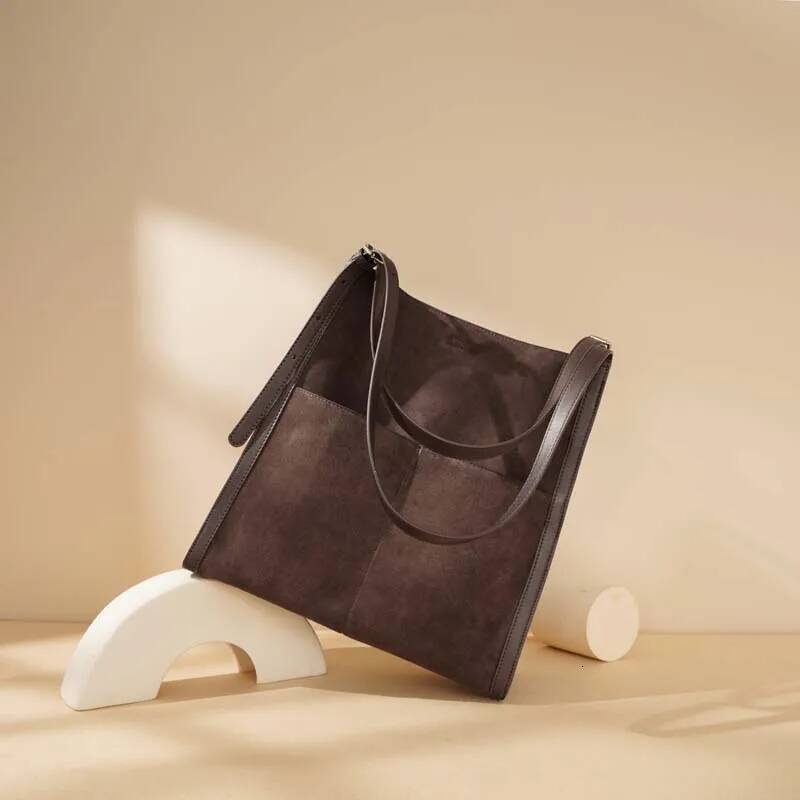 2025 High quality Suede Leather Tote Bags simple casual Women's Patchwork Handbag Designer Shopper Shoulder crossbody Bag Large ddmymarket