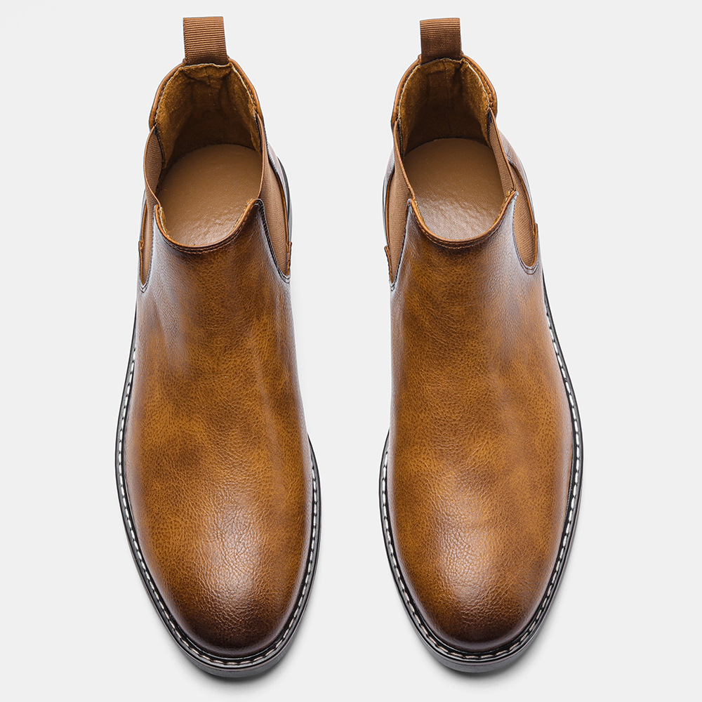 Men's British Shoes Polish Color Fashion Retro Men's Plus-Size Ankle Boots