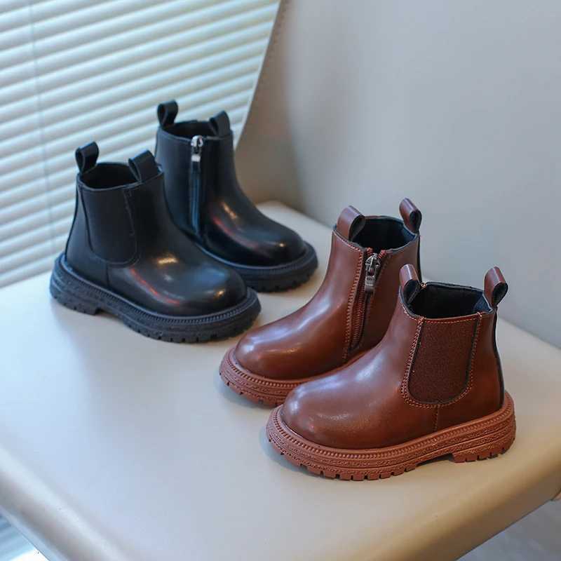 Kids Chelsea Boots Classic for Boys Girls Toddlers Children Fashion Rubber Boots Ankle High with Zipper Non-slip Autumn Winter XJ250812