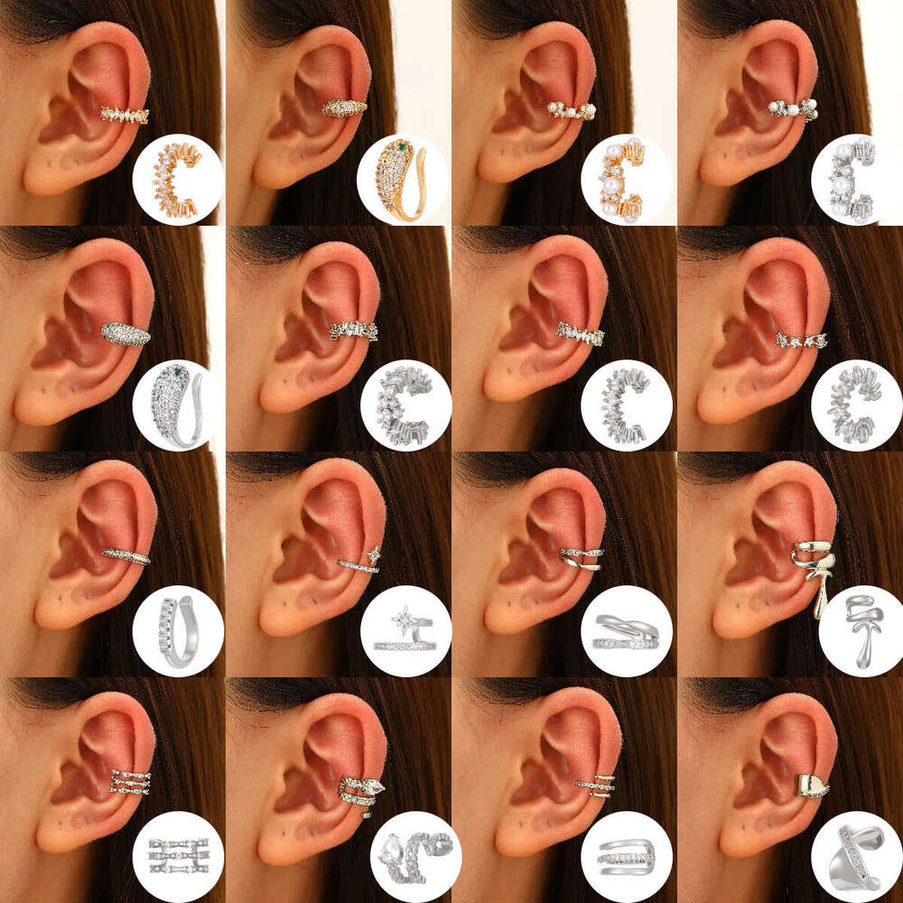 Clip Light High-end Ear Cuff No Piercing Women Personality Style Simple Zircon Earrings