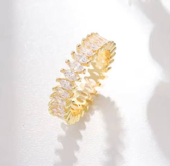 Original 925 Sterling Silver Ladys Moissanite Rings Rare Shape Moissanite Moissanite Row Rings for Women