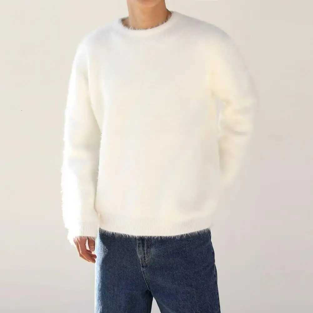 Autumn Mens Solid Fluffy Knitted Sweaters New Korean Fashion Loose Warm Pullovers Winter Couples Vintage Knitwear Jumpers X250812