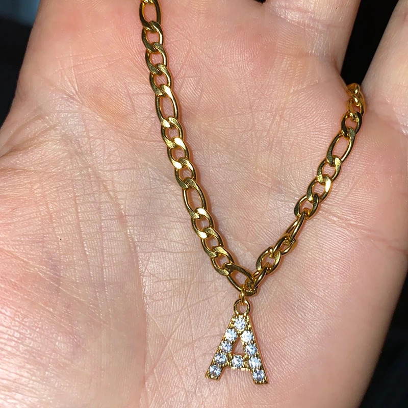 Tiny A-Z Initial Letter Anklets For Women Stainless Steel Gold Color Alphabet Cuban Link Anklet Bracelet Boho Jewelry Gifts 250812