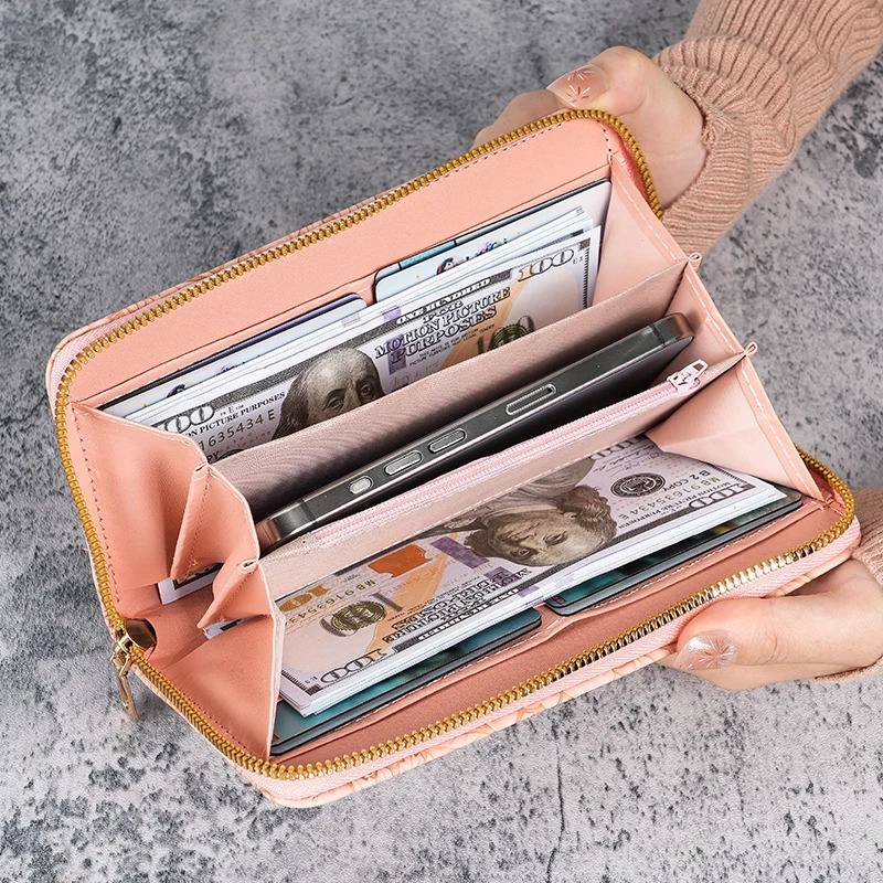 wallet female long Korean fashion hand-held coin purse zipper multifunctional ladies mobile phone bag 250809