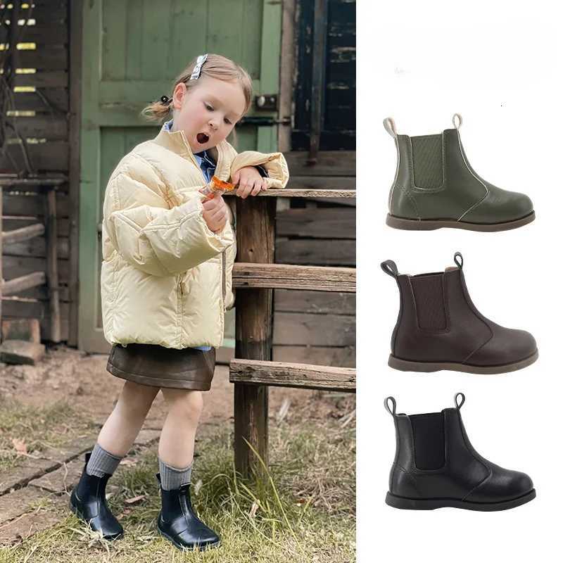 Children Boot Chelsea Leather Boots Soft Sole Kids Shoe for Girl Winter Shoe for Boy Platform Boot Ankle Boots Girl Shoes 2024 XJ250812