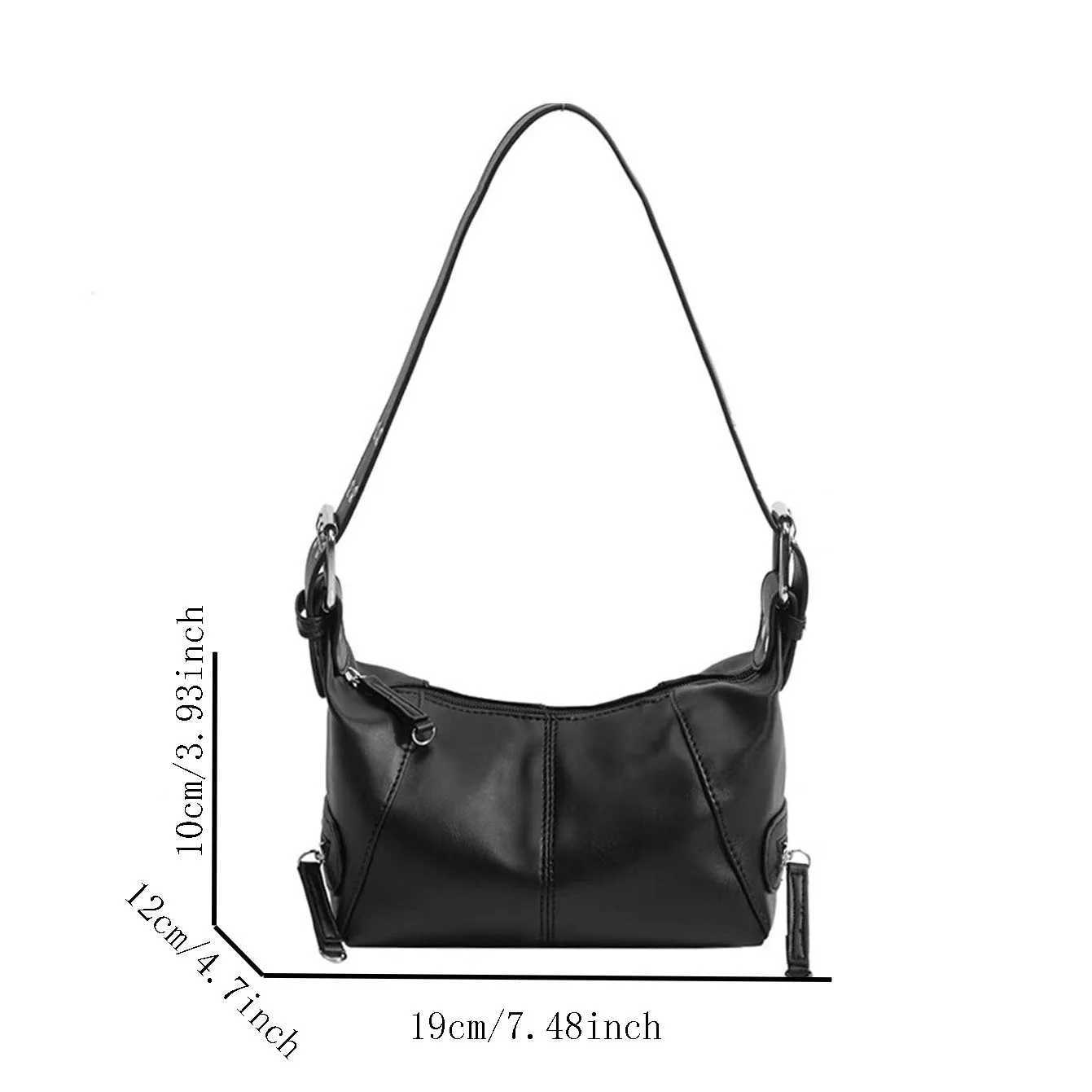 Vintage Leather Shoulder Handbag Womens European Style Zipper Underarm Bag Unique Design Fashion Accessory Z250812