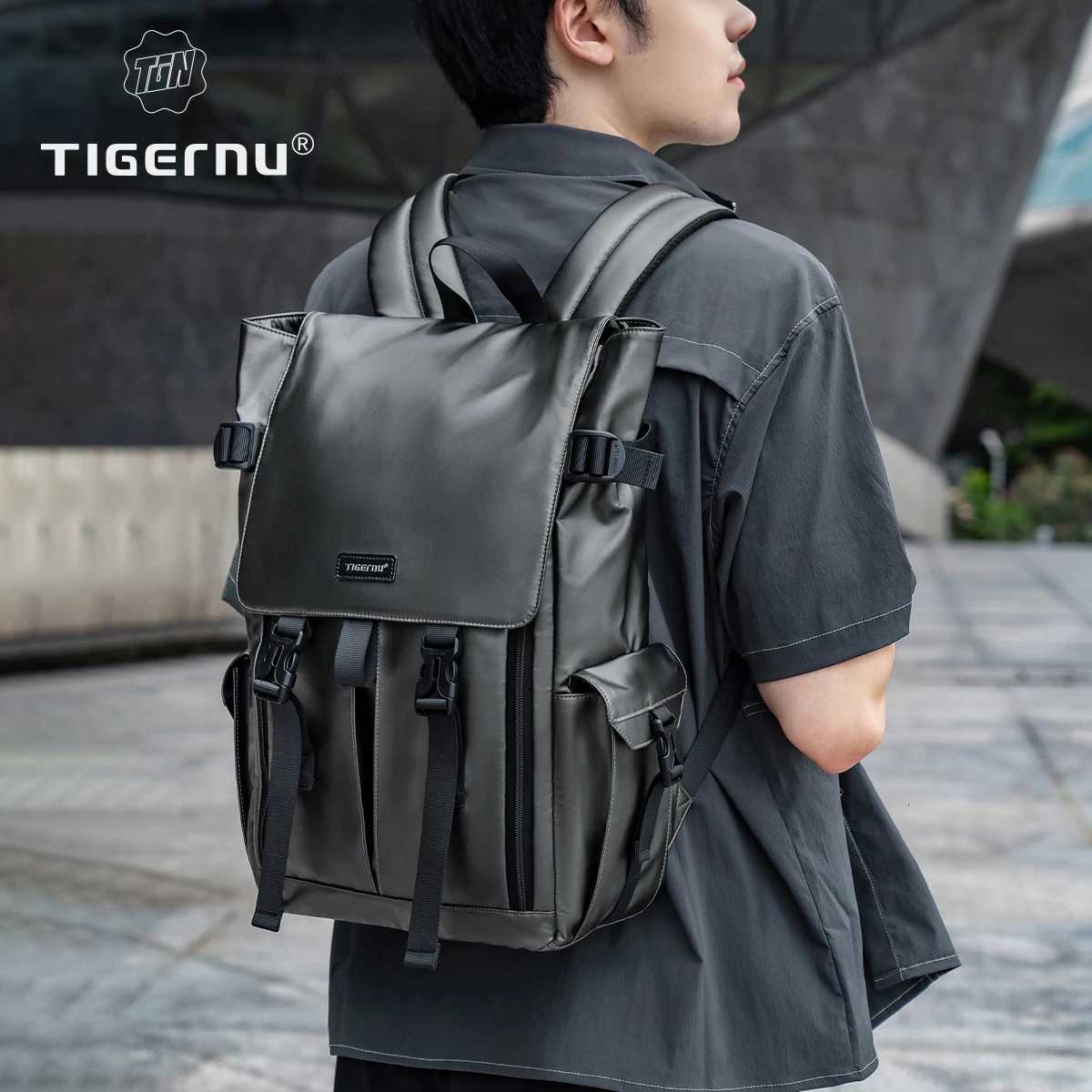 Tigernu Fashion Backpacks Men Korean Style Backpack Cool Knapsack Commuting Bags Travel Backpacks 15.6 Laptop Backpack Male Bags W250812