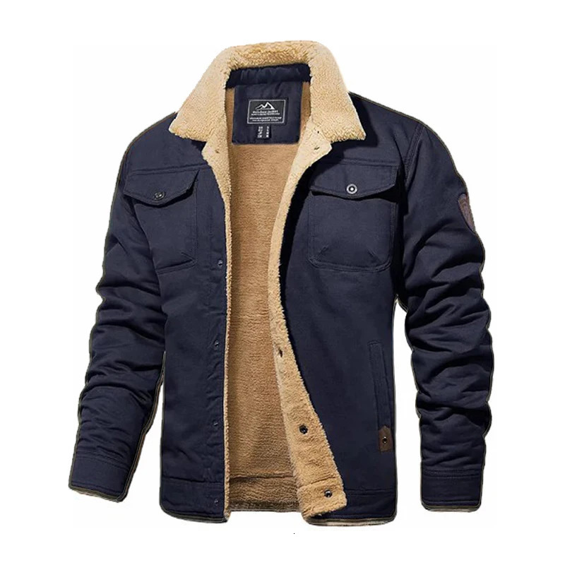 Men Autumnwinter Retro Plush Jacket Thickened Windproof Loose Comfortable Warm Fashionable Street Style Casual Work Jacket 250811